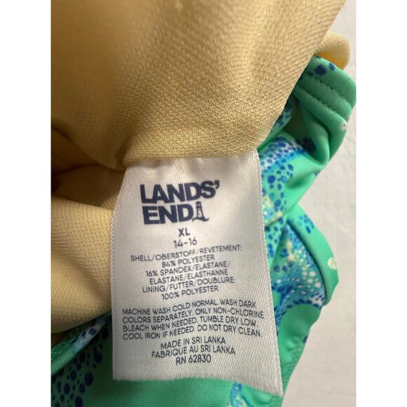 Lands End 1 Piece Starfish Swimsuit‎ Blue Green Size XL 14-16 - Picture 8 of 8